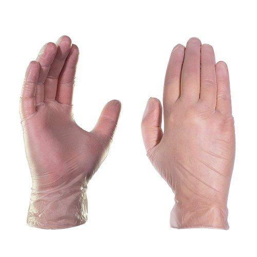 Disposable Industrial Clear Vinyl Gloves - 4 mil, Latex Free, Powder Free